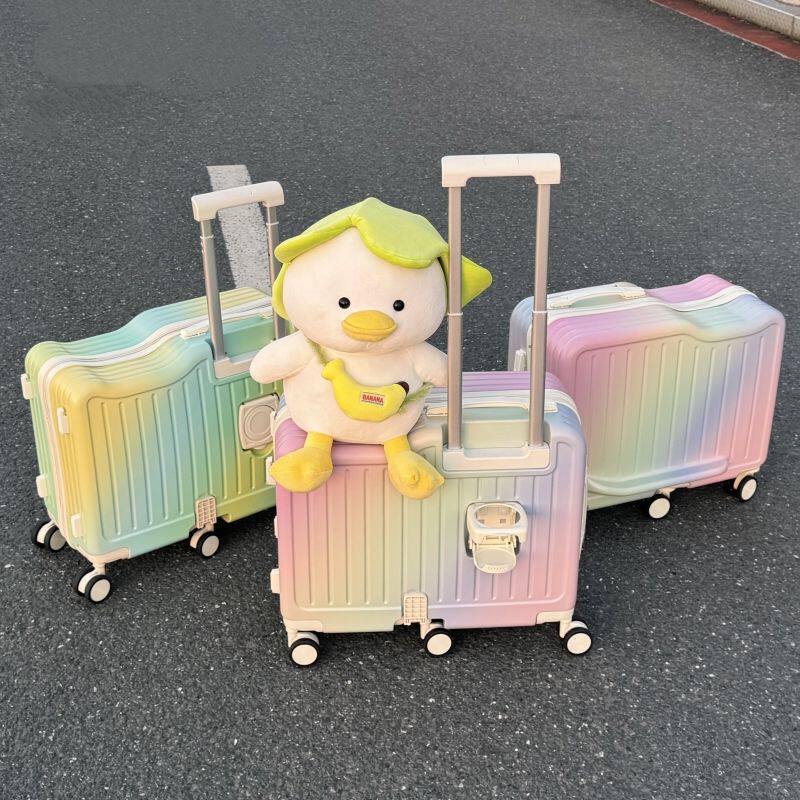 Rideable children's suitcase, 22-inch women's trolley case, sturdy and durable travel combination lock case, 24-inch carry-on suitcase, 20-inch size.