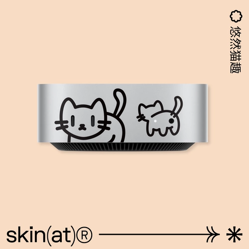 Skinat подходит для Mac Mini Stickers Apple AI Computer 2024MAC Mini Mini M4 Hos Host Film Cartoon Cartive Cat and Dog