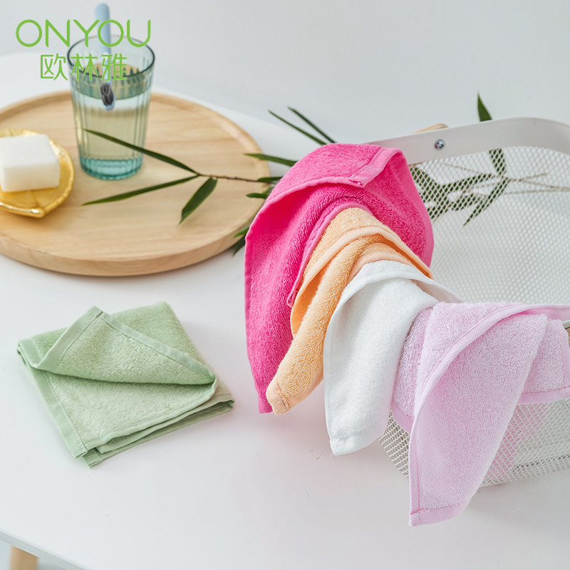 Owrinya bamboo pulp fiber towels child toddler child cleaning face with soft water suction not easy to fall hair adult wash-face towels