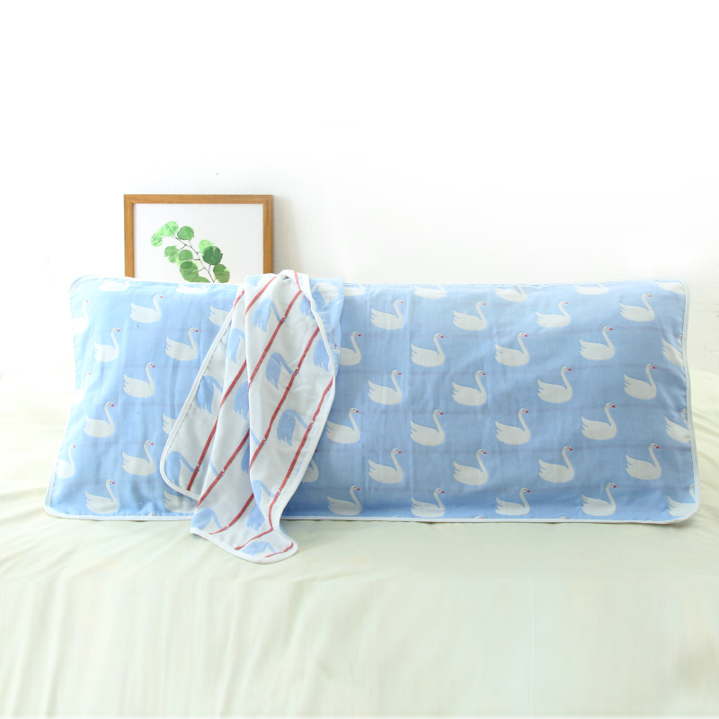 Khăn gạc đôi thoáng khí cotton gối 1.1 bông dài gối dài mùa hè 1,4 mét cộng với khăn gối dài 1,7 m khăn gối
