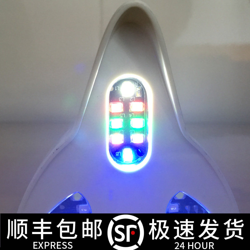 Shark fin antenna solar flashlight anti-rear-end LED warning light shark tail light car tail light waterproof 