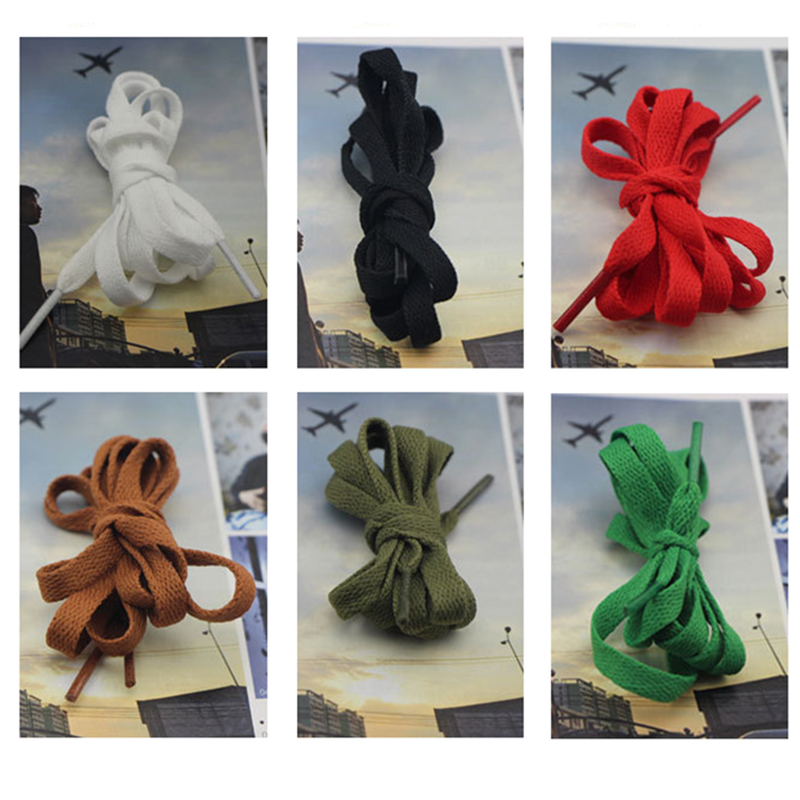 Male and female shoelaces Tide Movement Emancipation Canvas Small White Shoe Plate Laces Rope Black And White Army Green Color 100 lap