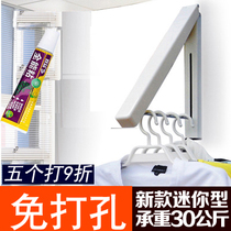 Retractable clothesline clothesline invisible hanger folding hanger wall bathroom balcony drying rack