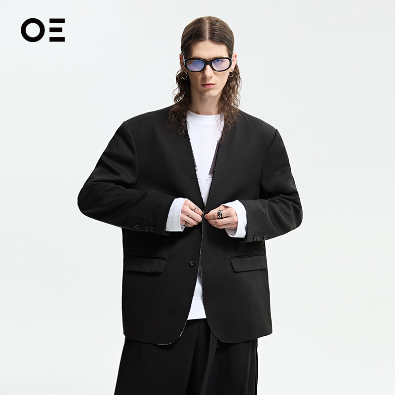 [Same Style as Celebrities] Organi Emotion Collarless Suit Imported from Japan, Minimalist Silhouette Blazer Oe