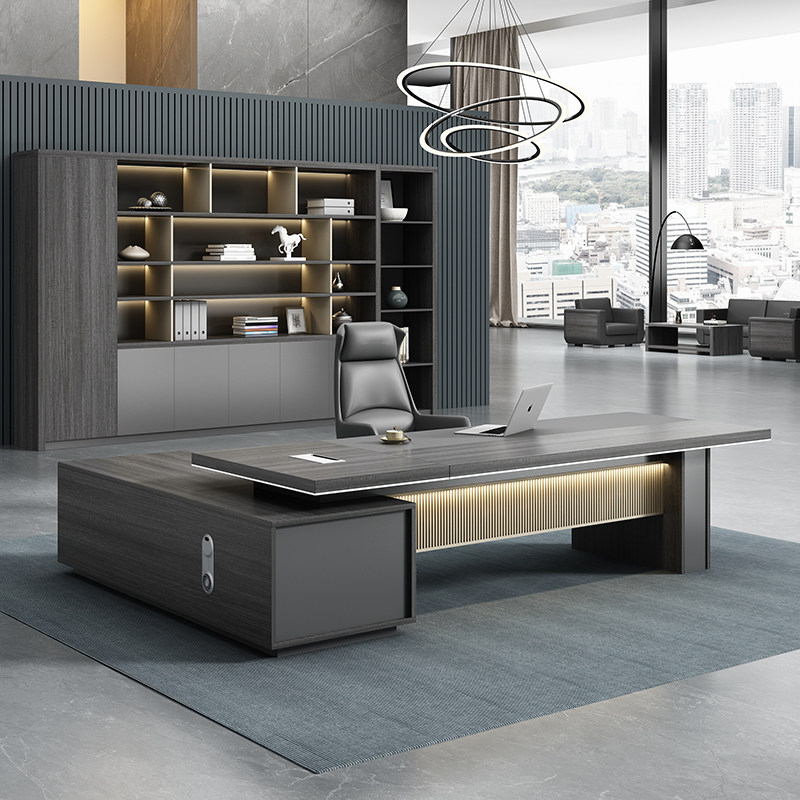 Boss desk president desk big desk simple modern light luxury atmosphere office manager in charge of office desk and chair combination