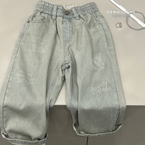 Pola bora Un garçon coréen habille beau garçon jeans 2024 printemps de nouveaux pantalons de garçon tendance à être vieux