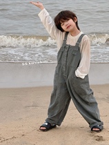 SS Korean childrens clothing childrens overalls 2024 spring new style boys jumpsuits fashionable pants girls