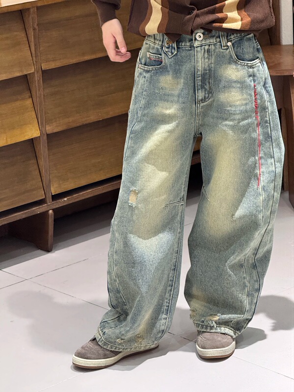 Ss Handsome Boy Super Stylish Retro Imported Fabric Jeans 2026 New Children's Autumn Pants Straight-Leg Pants Ss Handsome Boy Super Stylish Retro Imported Fabric Jeans 2026 New Children's Autumn Pants Straight-Leg Pants