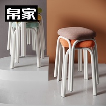 Stool home economical easy chair dining table stool thick plastic high stool restaurant Iron Leg Square stool