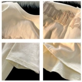 Летняя ретро дизайнерская футболка с коротким рукавом для отдыха для влюбленных, европейский стиль, тренд сезона, с вышивкой, оверсайз