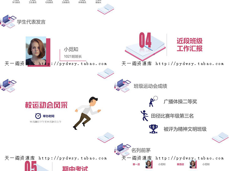 幼儿园小学初中高中家长会PPT模板 小学一二三四五六年级期中期末