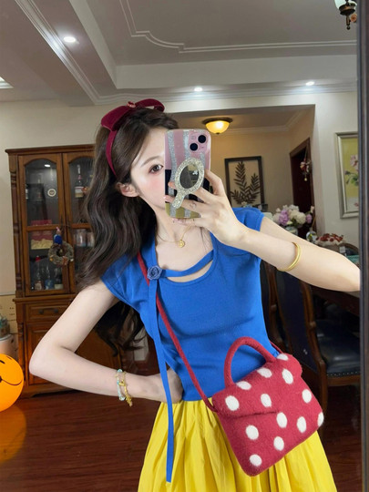 Falda bonita estilo Blancanieves de Disney, traje de temperamento, vestido de gama alta para mujer, verano 2025