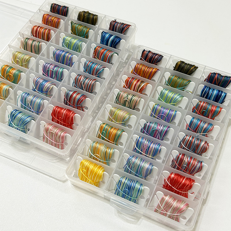 12-Strand and 18-Strand Gradient Dyed Thread, Multi-Colored Rope, Gradient Color, Hand-Woven Bracelet, Necklace, Dragon Scale Braided Keychain