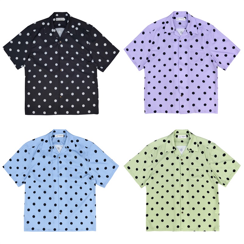 Jiangxin 24Ss Large Polka Dot Glass Ball Heaven Tokyo Rayon Hawaiian Casual Short-Sleeved Shirt for Men Jiangxin 24Ss Large Polka Dot Glass Ball Heaven Tokyo Rayon Hawaiian Casual Short-Sleeved Shirt for Men