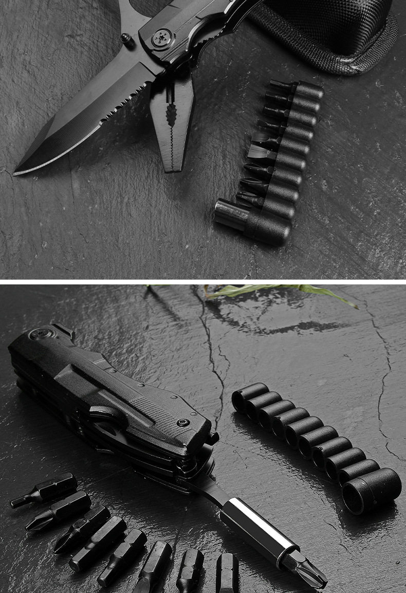 Многофункциональные плоскогубцы 多功能刀钳便携折叠多用钳edc螺丝多批头组合工具户外工具钳套装