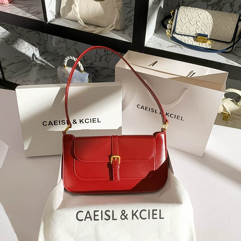 CAEISL&KCIEL Сумка через плечо, красная подмышечная сумка для невесты, премиум-класс