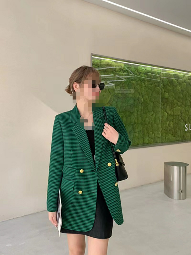 Spring 2022 new high-end green small suit jacket casual suit