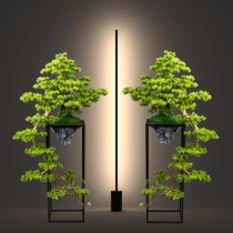 Chinese simulation welcome pine Hotel lobby landing fake pine ornaments Club green plant potted living room decoration bonsai