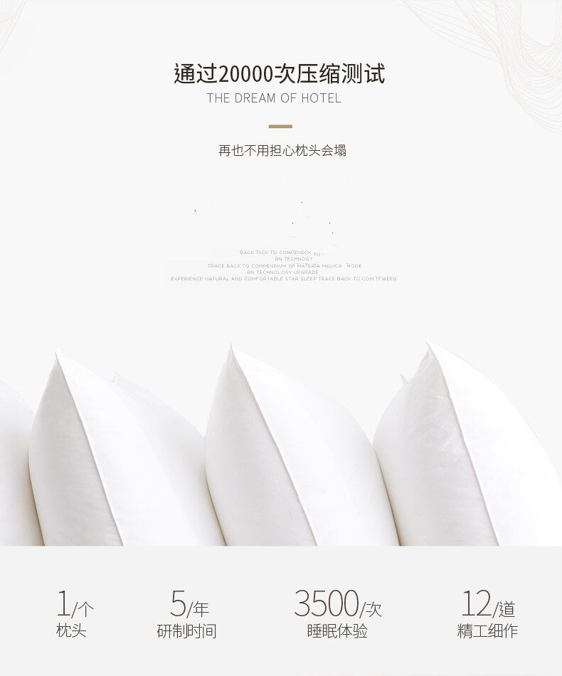 Pillow core to help the sleep home cervical spine pillow White