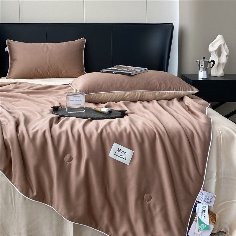 Summer soybean fiber tencel summer cool by 80 Austrian pure color double parquet ice silk air conditioning by machine washable