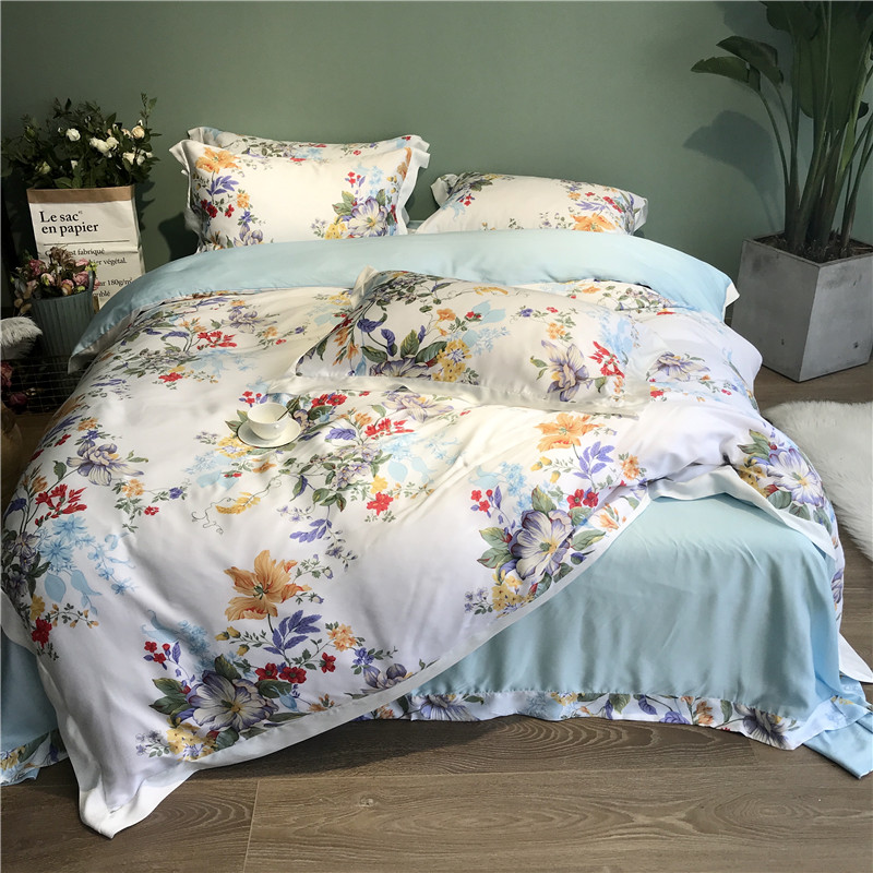 Sản phẩm duy nhất quilt cover 60 lanjing Tencel quilt cover duy nhất mô hình hình học sọc hiện đại nhỏ gọn 200 * 230 quilt cover