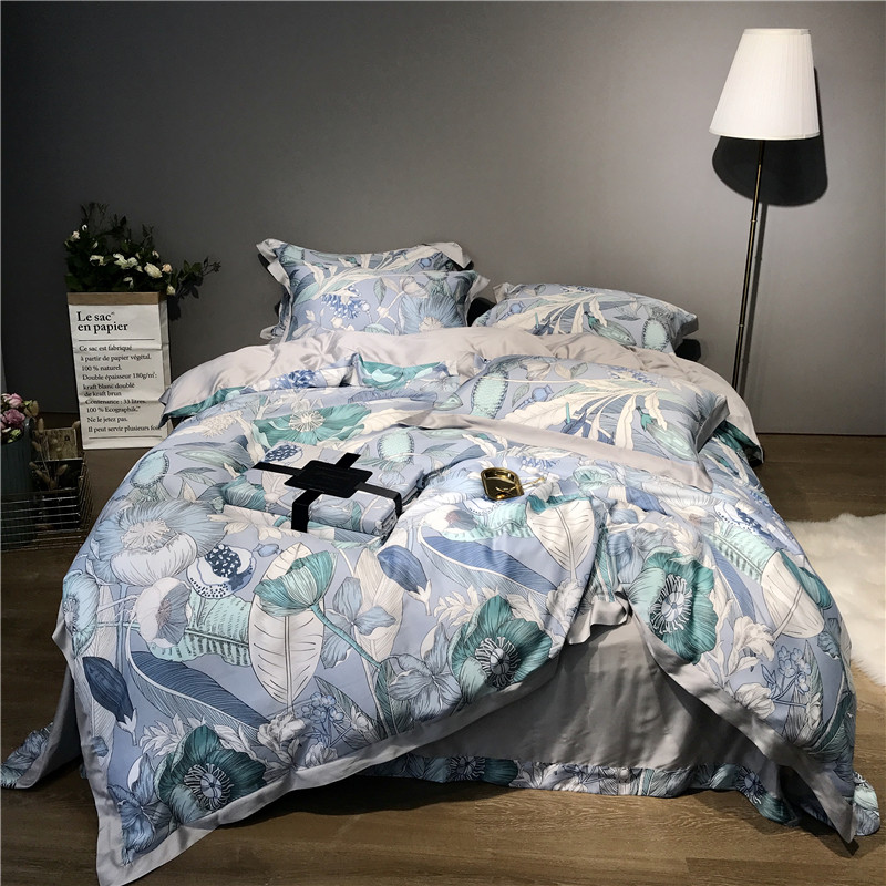 Sản phẩm duy nhất quilt cover 60 lanjing Tencel quilt cover duy nhất mô hình hình học sọc hiện đại nhỏ gọn 200 * 230 quilt cover