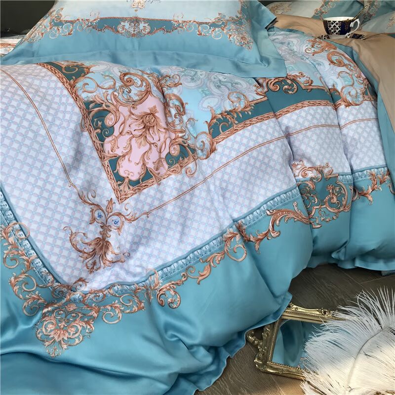 Sản phẩm duy nhất quilt cover 60 lanjing Tencel quilt cover duy nhất mô hình hình học sọc hiện đại nhỏ gọn 200 * 230 quilt cover