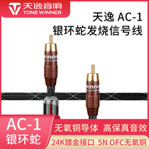 Winner Tianyi AC-1 silver ring snake fever HI-FI double Lotus RCA audio line high fidelity signal line