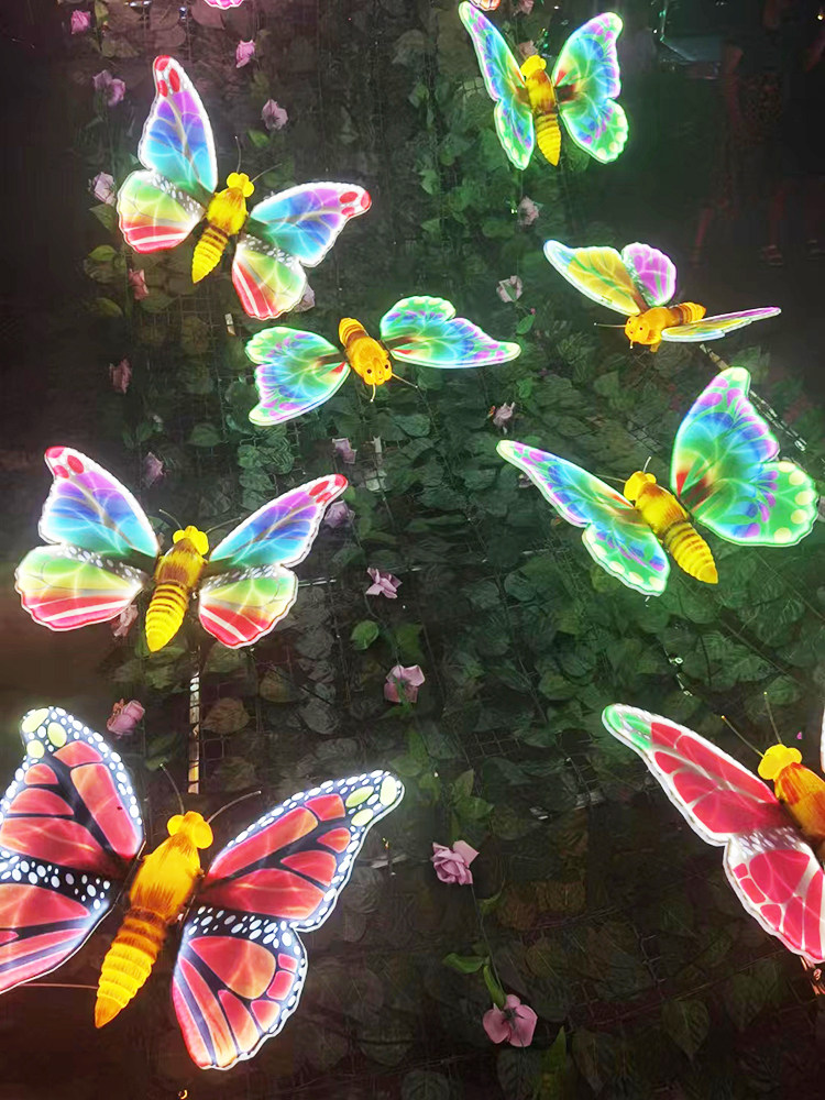 LED Outdoor Waterproof Simulation Dynamic Butterfly Dragonfly Small Bee Bridging Color Lighting Lighting