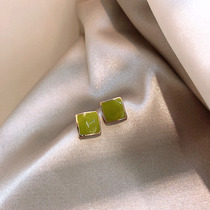 Hong Kong (designer) RVY 2021 new earrings female tide Joker green earrings simple earrings