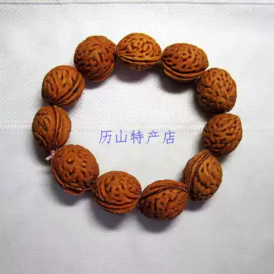 Natural wild red mountain peach core hand skewer Hand chain Buddha bead peach underwriting peace of mind 2 skewers