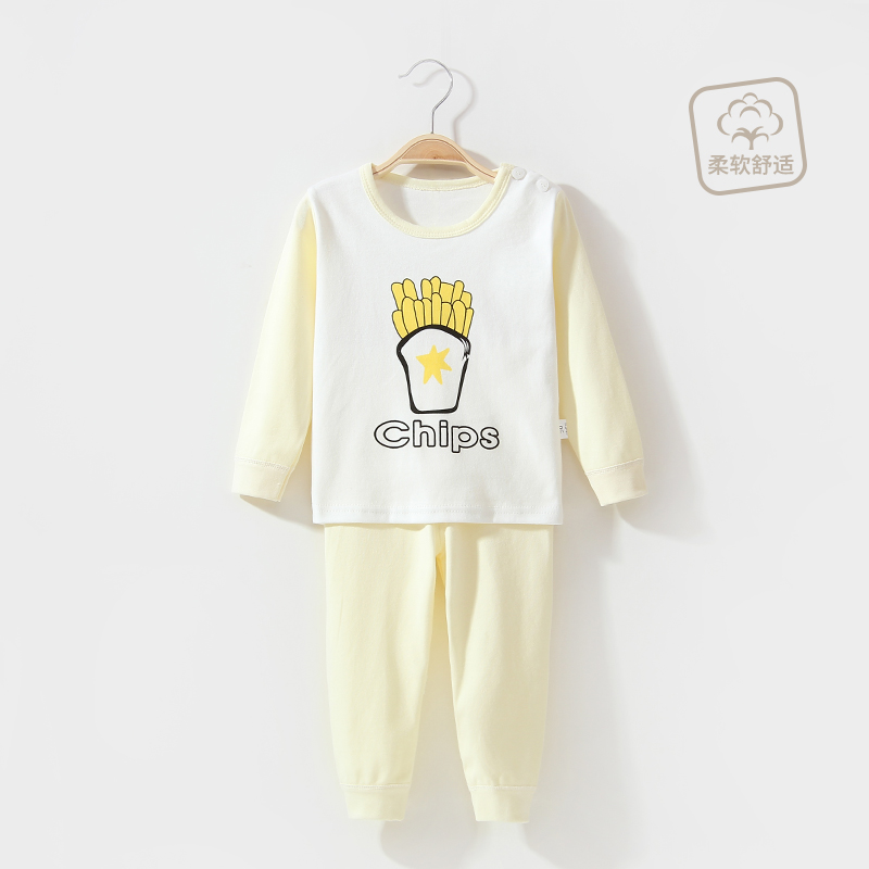 Bé quần áo mùa thu mùa thu quần bộ cotton 0-1 tuổi 3 tuổi trẻ em đồ lót bé trai bé gái pajama nhà điều hòa không khí quần áo.