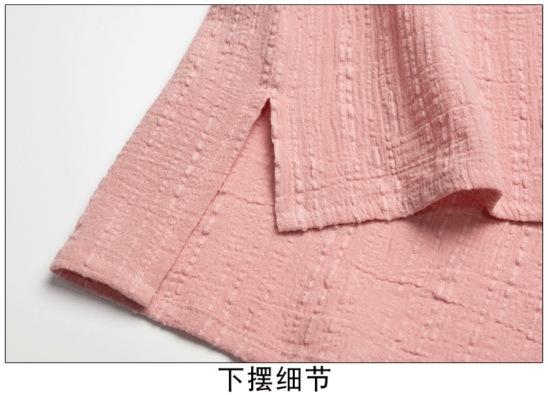 Mùa hè trung niên và phụ nữ cao tuổi cotton ngắn tay T lỏng lẻo cộng với béo mẹ cỡ lớn chất liệu vải lanh nhăn nhăn mùa hè - Cộng với kích thước quần áo áo da nữ đẹp