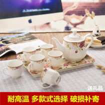 Ceramic set tea set water set bone china teapot tea cup full set of cold kettle Cup with tray