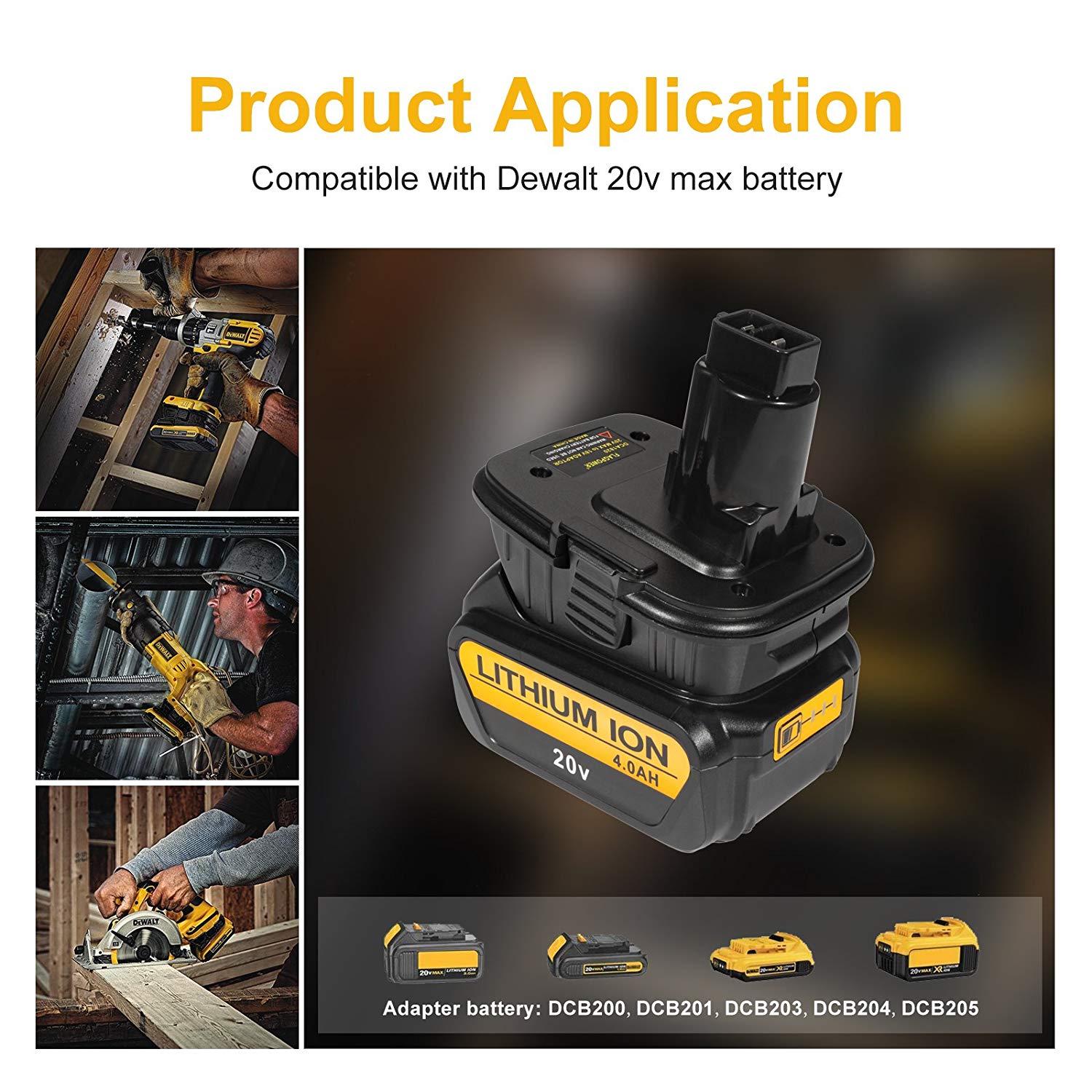 Compatible with Dewei DCA1820 battery converter 20V turns 18V tool using three-way development