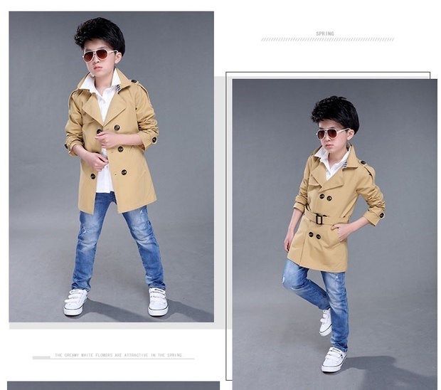 Áo khoác bé trai Hàn Quốc bộ đồ nhỏ mùa xuân áo dài phần áo gió cho bé trai 8-10-12-13-15 tuổi áo khoác bé trai