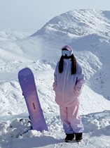 Xuefu Gradient color plus velvet waterproof windproof and wear-resistant ski suit oversize snow pants snowboard suit
