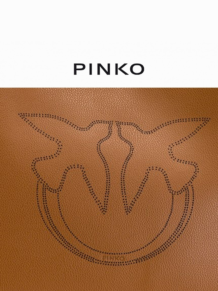 Pinko Women's Large-Capacity Commuter Tote Bag with Bird Logo, Shoulder Bag, Handbag 103780A03V