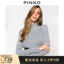 PINKO Autumn Winter Women Wool Blend Ribbed High Neck Knitted Sweater 1B144WY5SR