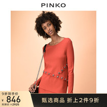 PINKO Women Solid Color Rivets Long Sleeve Base Knit 1G13HPY3M1