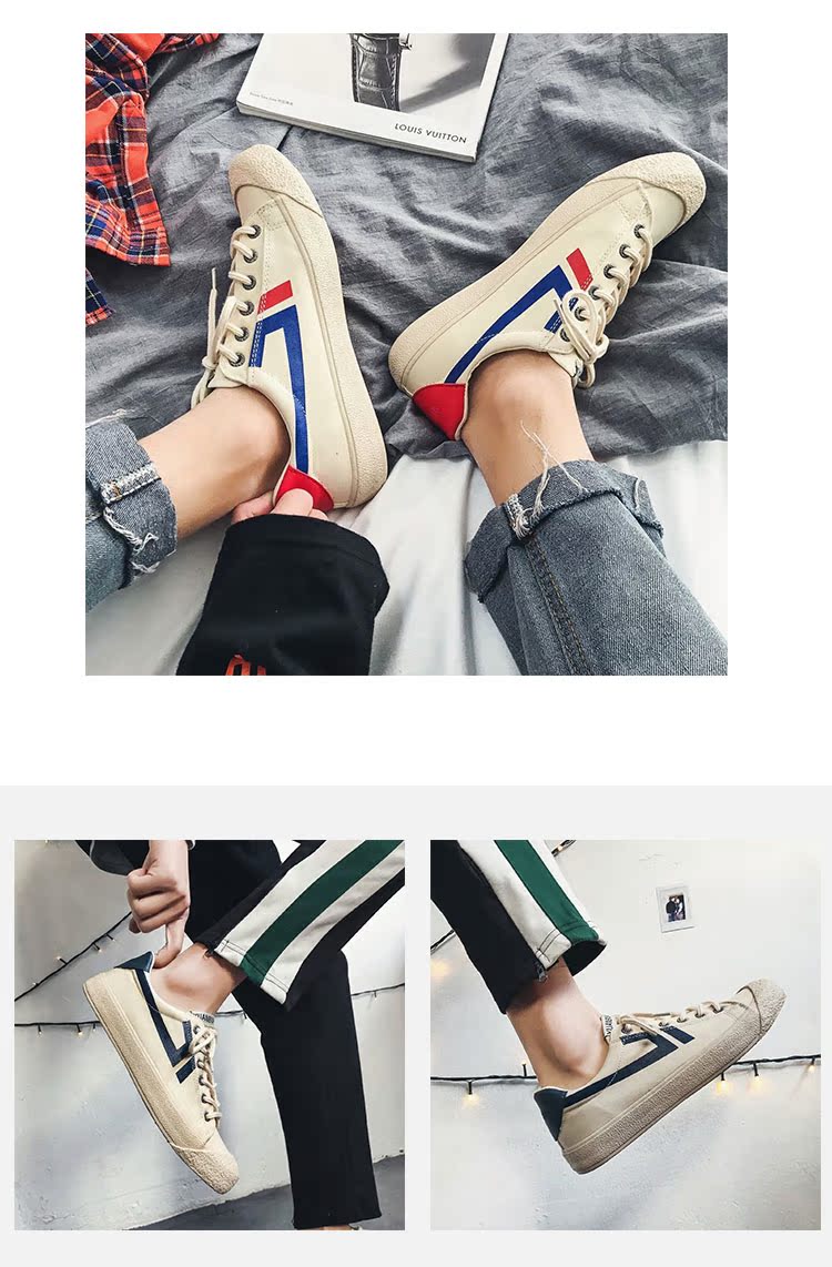 2019 mới đôi giày lưới màu đỏ đôi mùa xuân đôi thấp giúp giày vải nhỏ màu trắng giày mùa hè thoáng khí đôi giày nam màu trắng - Plimsolls jordan xám trắng