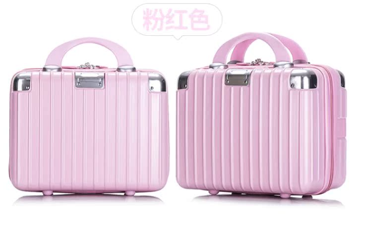 Phiên bản Hàn Quốc của vali mỹ phẩm dễ thương thời trang vali retro túi trang điểm cưới mini vali tươi 14 inch nữ - Va li vali 24 inch
