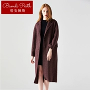 Áo khoác Bian Pace Phụ nữ mùa thu và mùa đông Phụ nữ phiên bản Hàn Quốc của áo khoác cashmere hai mặt có họa tiết xương cá - Áo len lót đôi