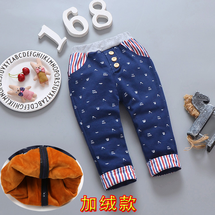 Boy 2 nam kho báu 4 cộng với nhung quần âu 5 ấm 6 mặc bên ngoài quần bé dày lên 1-3 tuổi mùa đông wearth quần nhung mùa đông.