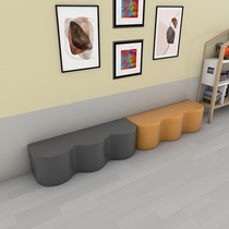 Creative dance training rest waiting area small sofa bench kindergarten wave sofa chair combination deck