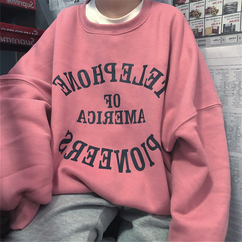 In super fire jacket female autumn and winter Han edition hat-free plus thicker coat tide students loose and lazy coat