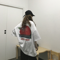 Ultra-fire short sleeve T-shirt woman 2020 summer clothing online red port Wind compassionate Han version tide student loose 100 lap half sleeve blouse