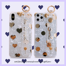 Apple x phone case love iphone 11 pro wristband bracket 7plus personality bronzing wave spot iPhone8plus womens 6SPlus shell pattern 6s