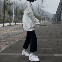 2021 autumn and winter wide leg pants womens pants casual Korean version of high waist straight tube students loose hanging feeling cec nine suit pants