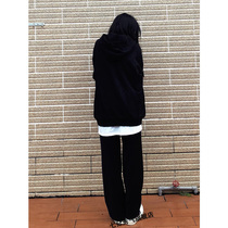 Black suit pants womens straight tube 2021 autumn and winter New loose high waist slim drag floor wide leg pants